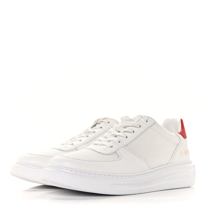 Louis Vuitton Calfskin Mongram Beverly Hills Sneakers 7 White Red 3 of 8