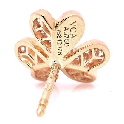 Van Cleef & Arpels 18K Rose Gold Diamond Mini Frivole Pave Earrings 5 of 6