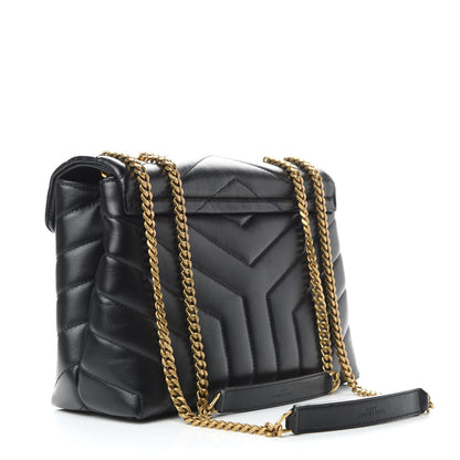 Saint Laurent Calfskin Y Quilted Monogram Small Loulou Chain Satchel Black 4 of 10