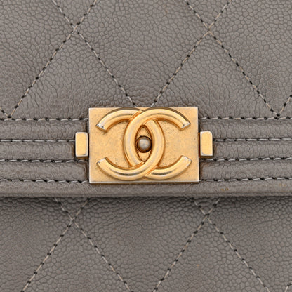 Chanel Caviar Quilted Medium Boy Flap Wallet Grey 9 of 10