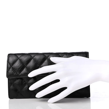 Chanel Aged Calfskin Quilted 2.55 Reissue Flap Wallet So Black 2 of 8