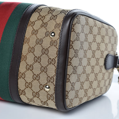 Gucci Monogram Vintage Web Medium Boston Dark Brown 5 of 12