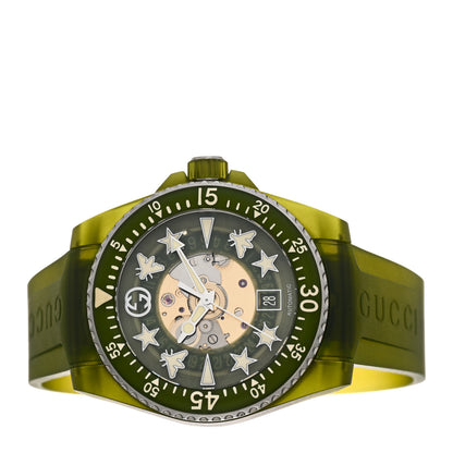 Gucci Stainless Steel Rubber 40mm Dive Quartz Watch Green 2 of 4