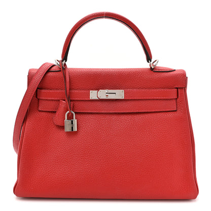 Hermes Taurillon Clemence Kelly Retourne 32 Rouge Casaque 1 of 23