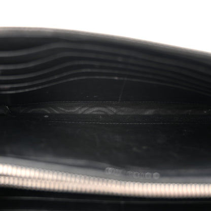 Saint Laurent Metallic Lambskin Matelasse Chevron Monogram Chain Wallet Argento 5 of 16