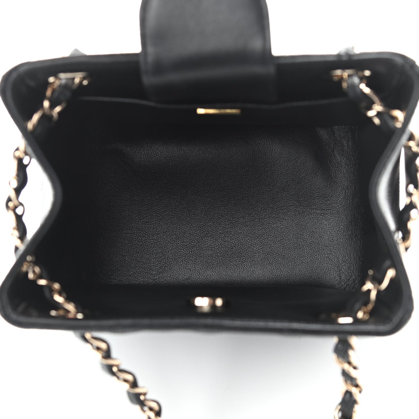 Caviar Quilted Mini Bucket Bag Black