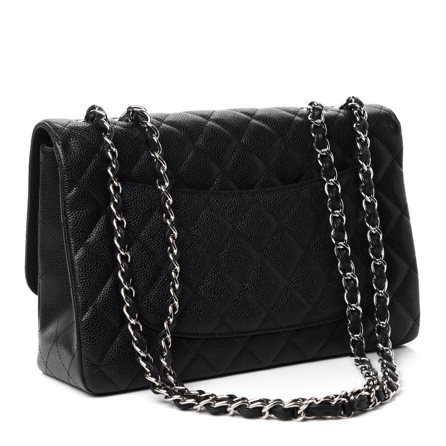 Chanel Caviar Quilted Jumbo Single Flap Black 3 of 10