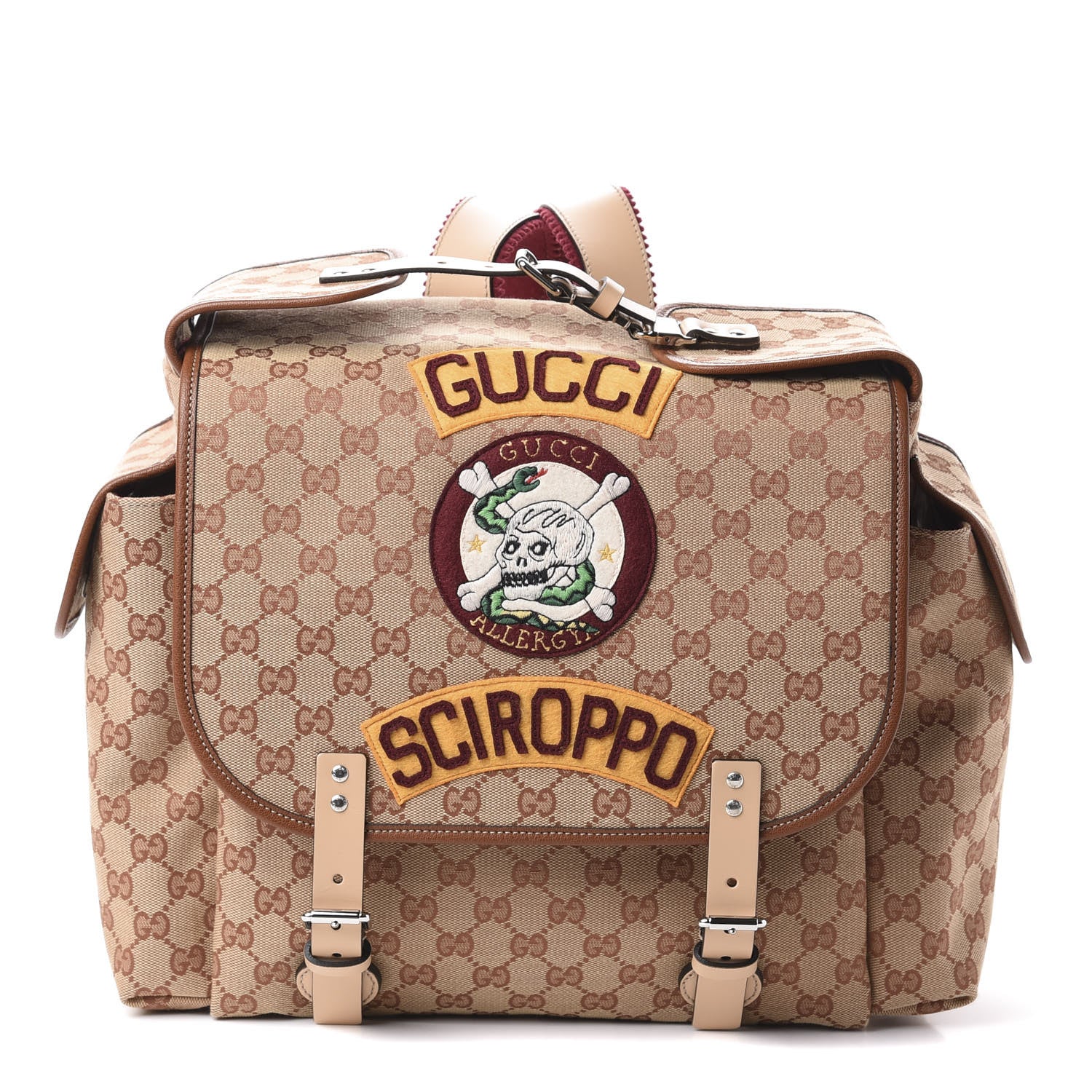 Gucci Monogram Childrens Sciroppo Patch Backpack Beige 1 of 9