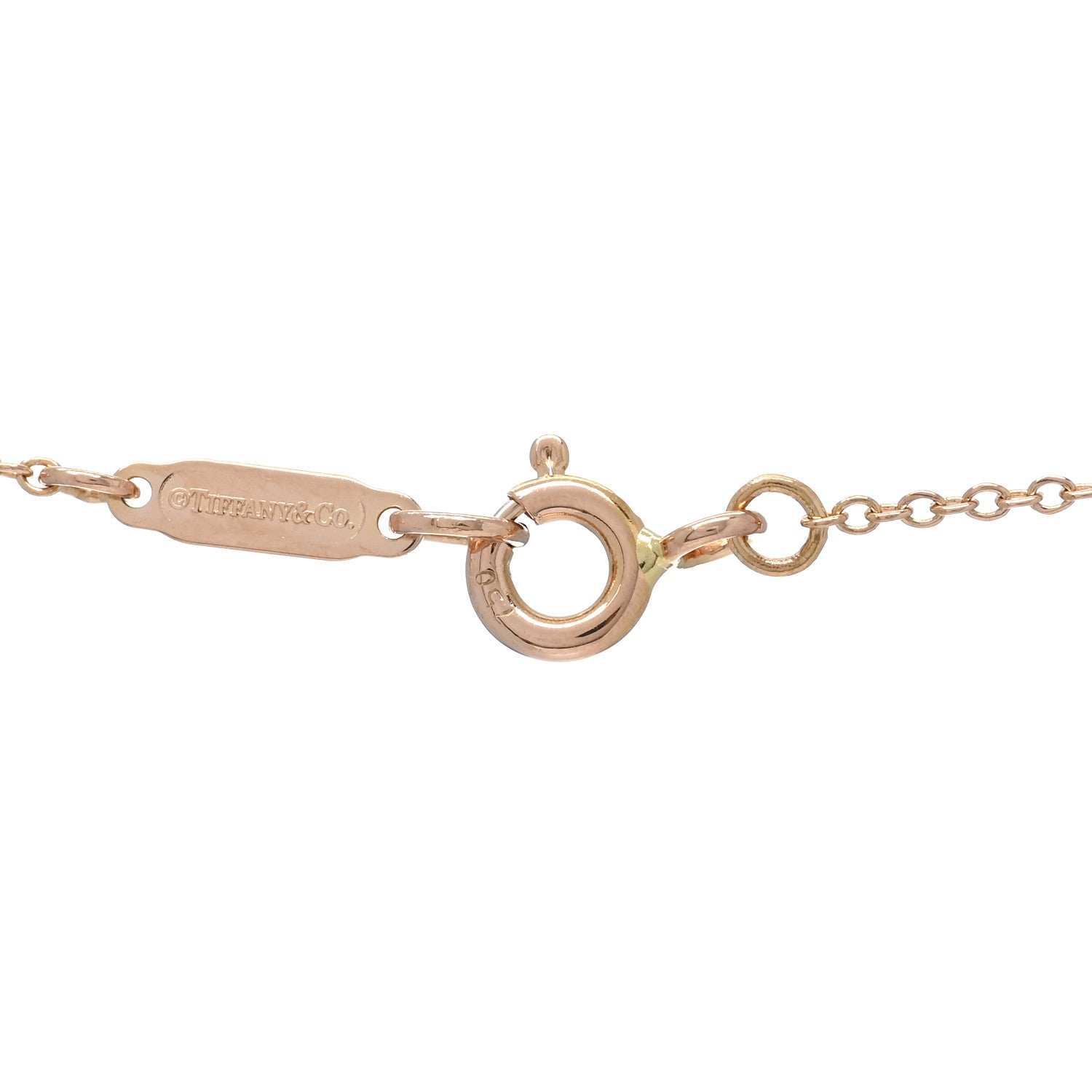 Tiffany 18K Rose Gold Mini Oval Key Pendant Necklace 4 of 4