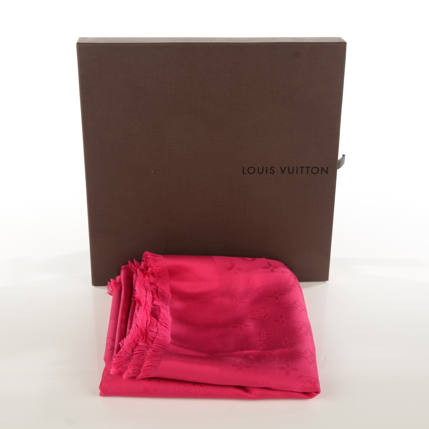 Louis Vuitton Silk Monogram Butterfly Square Shawl Fuchsia 6 of 6