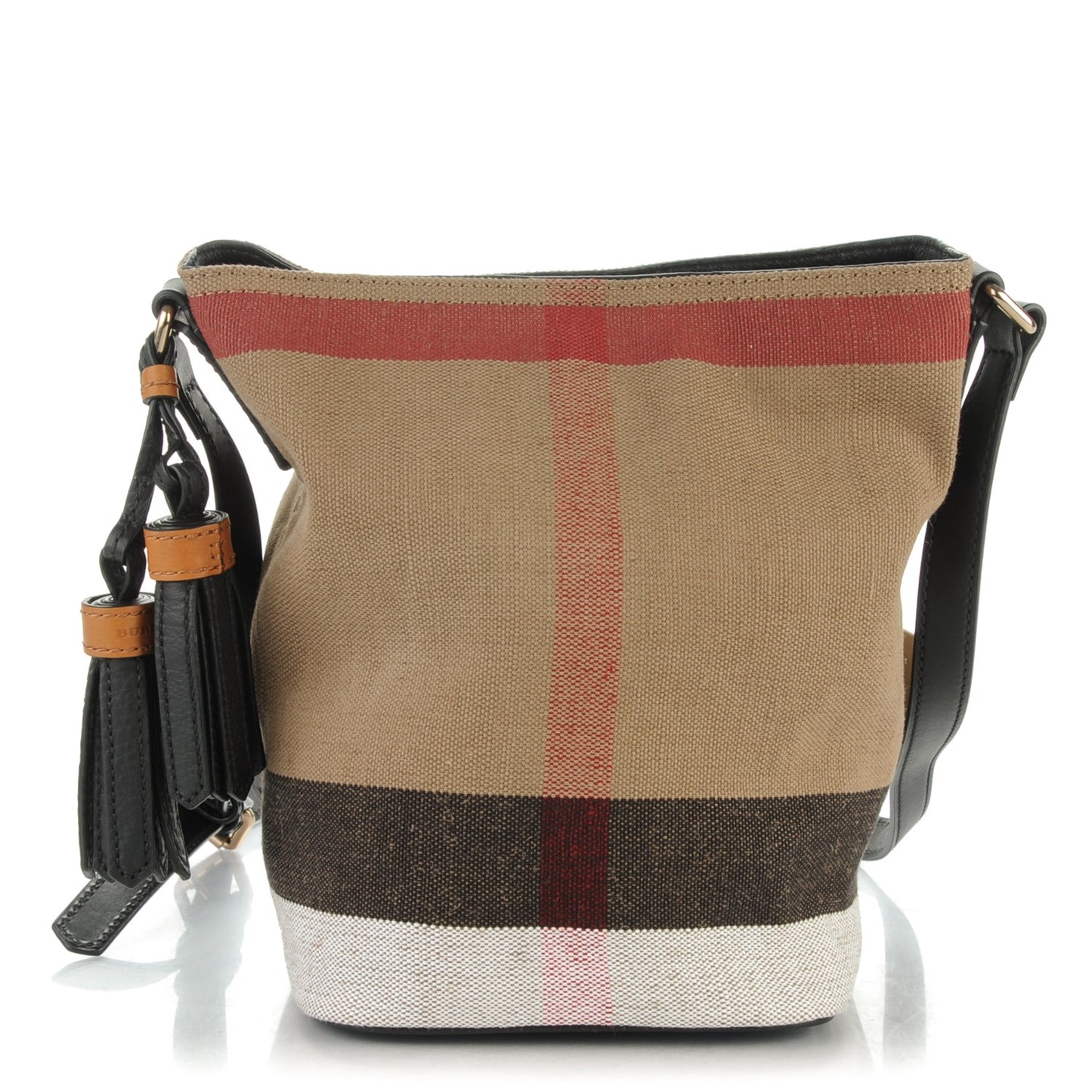 Canvas Mega Check Mini Ashby Tassel Crossbody Black