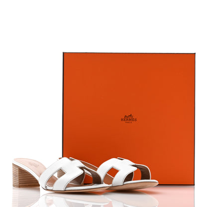 Hermes Calfskin Oasis Sandals 37 White 8 of 8