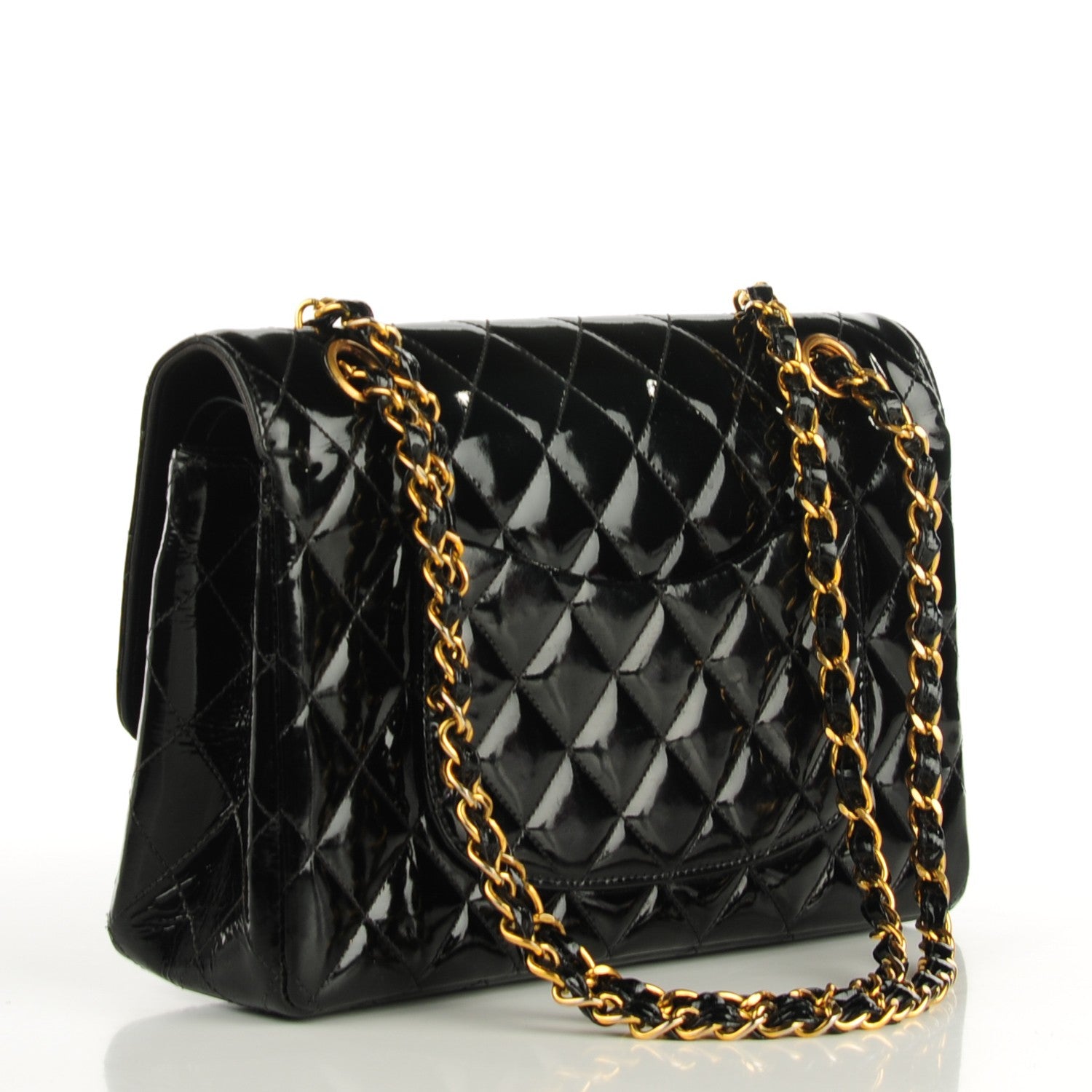 Chanel Patent Quilted Medium Double Flap Black 4 of 16