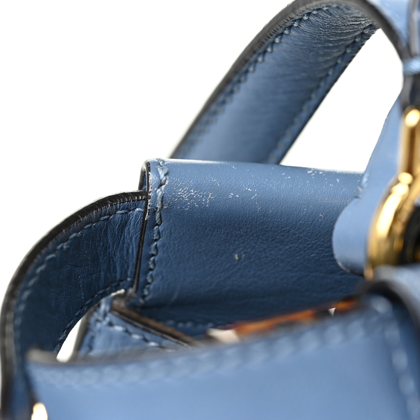 Vitello Seta Plexiglass Tortoise Large Peekaboo Iconic Satchel Ceruleo