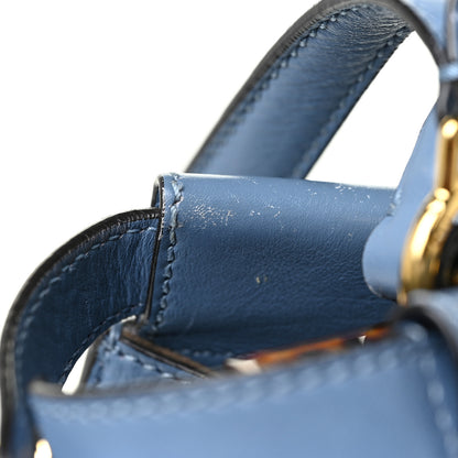 Fendi Vitello Seta Plexiglass Tortoise Large Peekaboo Iconic Satchel Ceruleo 16 of 19