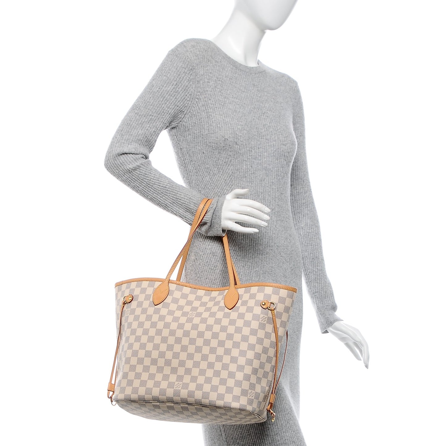 Damier Azur Neo Neverfull MM Rose Ballerine