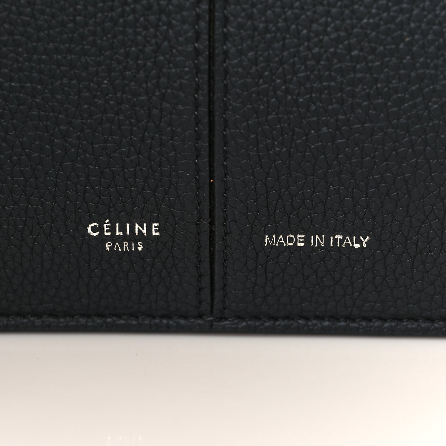 Baby Grained Calfskin Medium Tri-Fold Bag Black