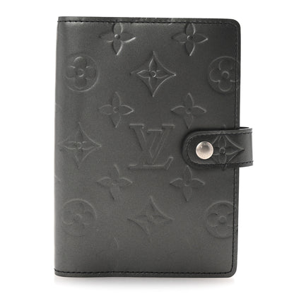Louis Vuitton Mat Monogram Small Ring Agenda Cover Black 1 of 6