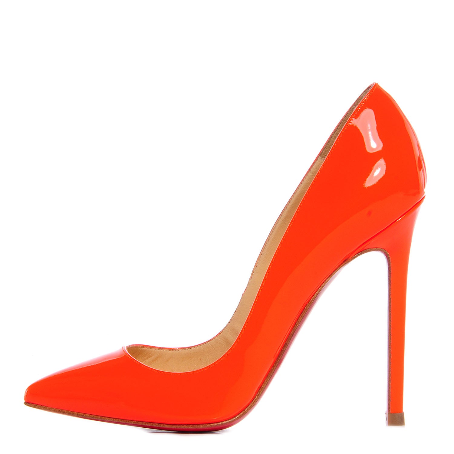 Christian Louboutin Patent Pigalle 120 Pumps 36 Fluo Flame 1 of 5