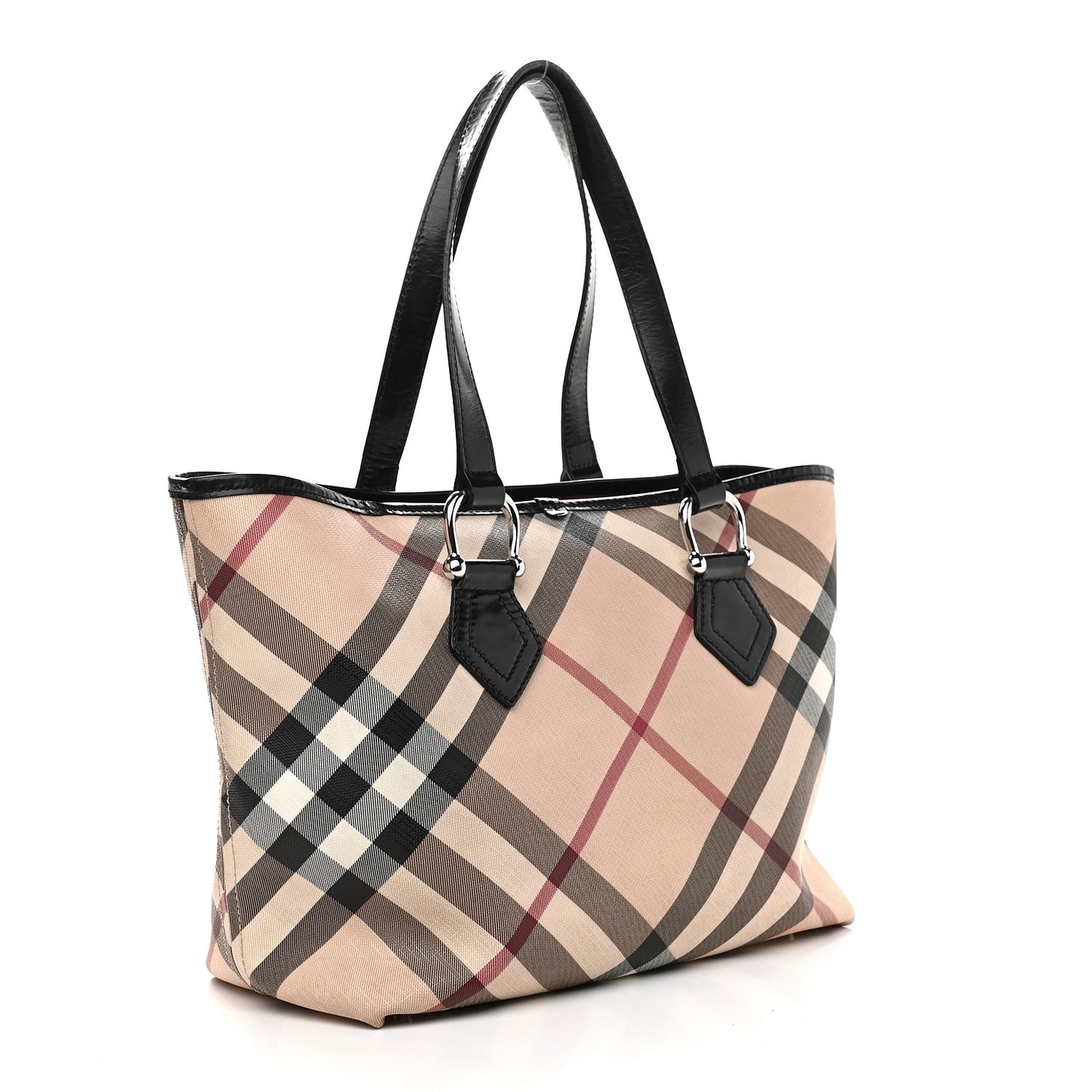 Patent Trim Nova Check Tote Black