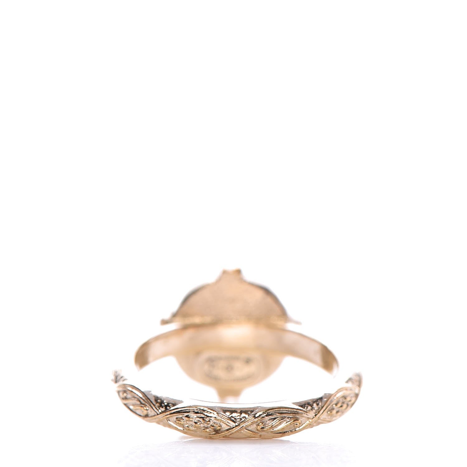 Chanel Enamel CC Ring 5.5 Navy Gold 3 of 5
