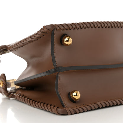 Fendi Vitello King Shiny Nappa Intreccio Petite Peekaboo I SEE U Satchel Gianduia 10 of 11