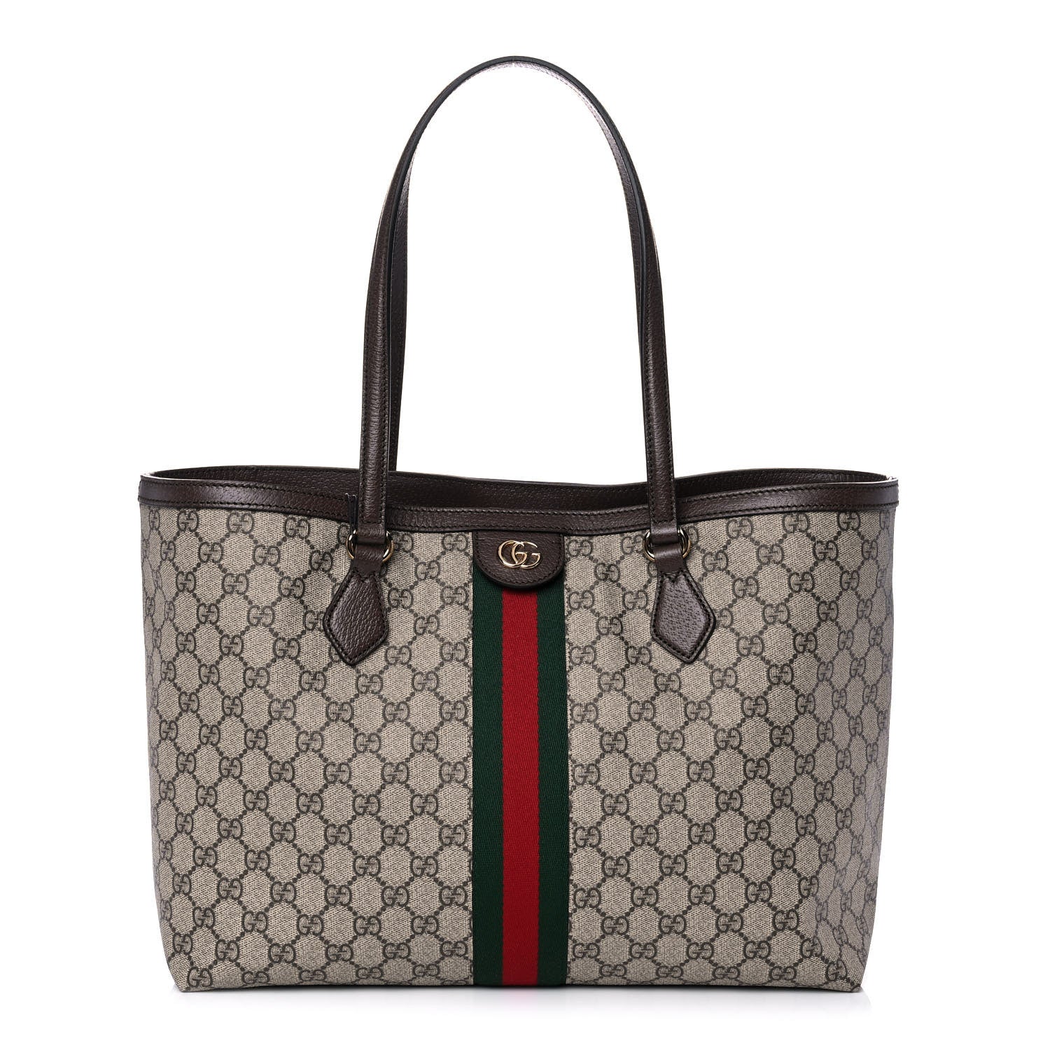 Gucci GG Supreme Monogram Medium Ophidia Shopping Tote Brown 1 of 11