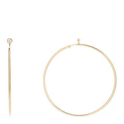 Tiffany 18K Yellow Gold Diamond Medium Elsa Peretti Hoop Earrings 1 of 4