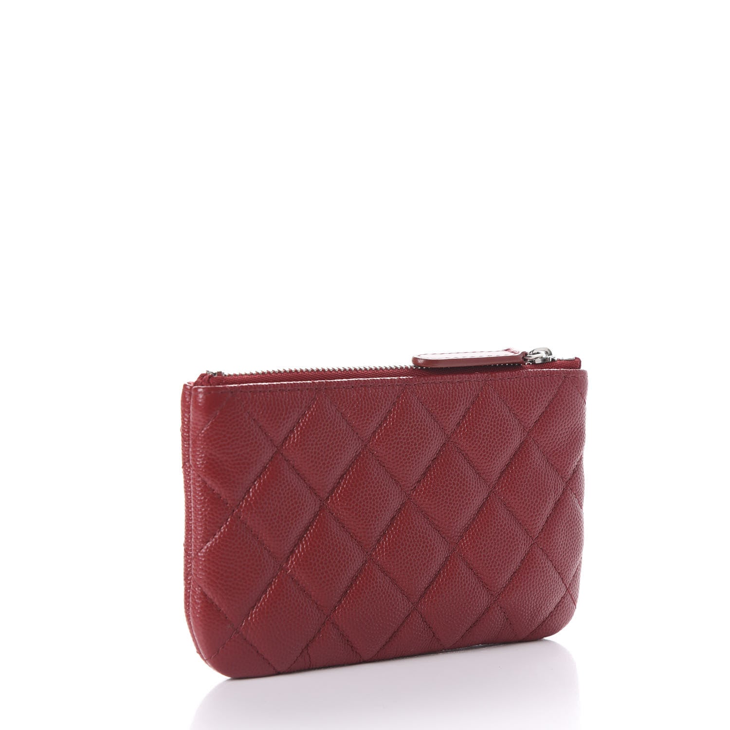 Chanel Caviar Quilted Small Cosmetic Case Dark Red 2 of 10