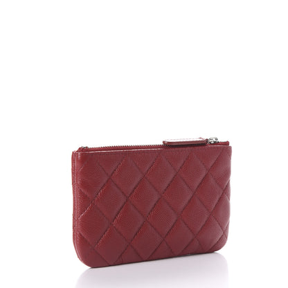 Chanel Caviar Quilted Small Cosmetic Case Dark Red 2 of 10