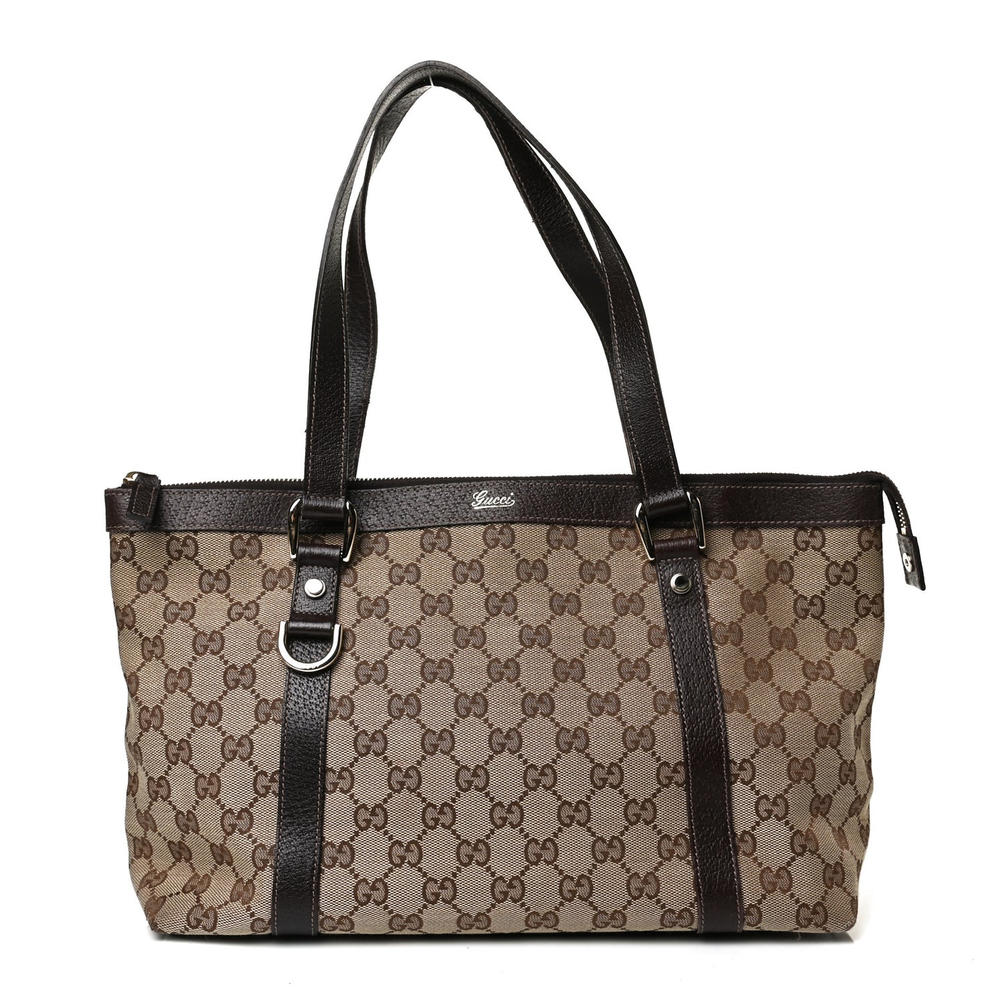 Monogram Medium Abbey Tote Dark Brown