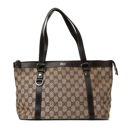Gucci Monogram Medium Abbey Tote Dark Brown 1 of 11