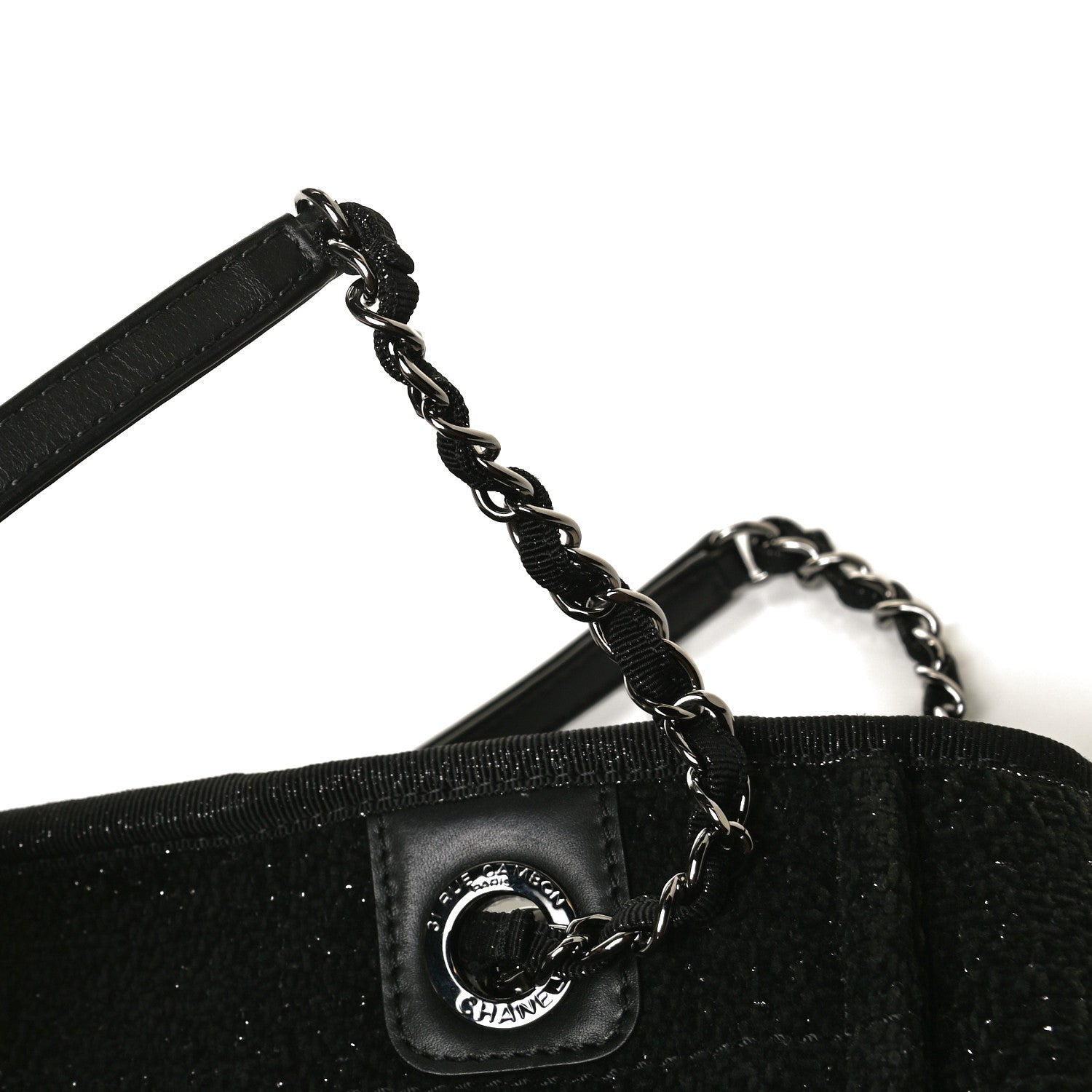 Chanel Lurex Boucle Mini Deauville Tote Black 15 of 16
