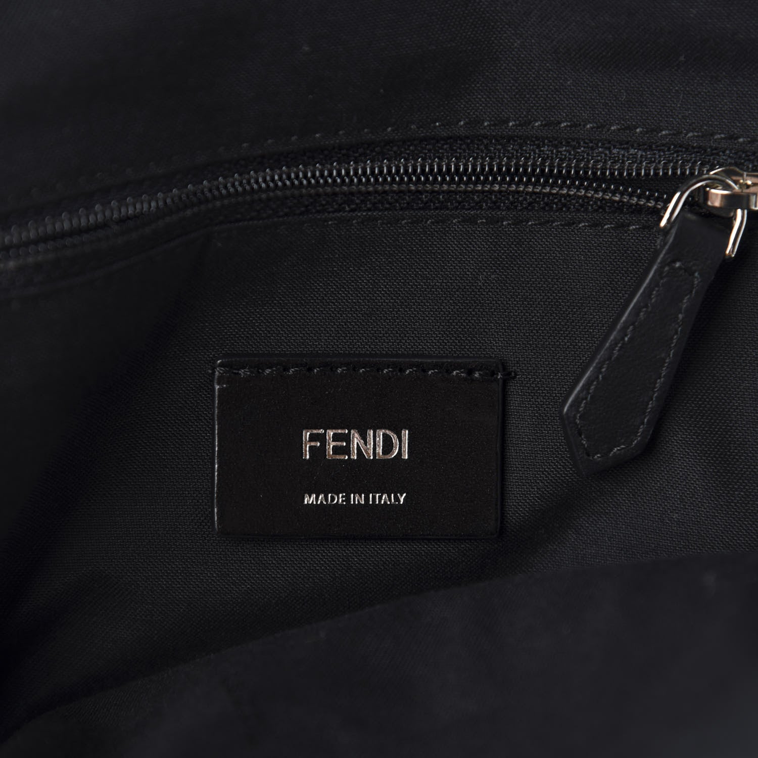 Fendi Glazed Fabric Vitello Liberty FF 1974 Diagonal Sling Bag Tobacco Moresco Black 7 of 9