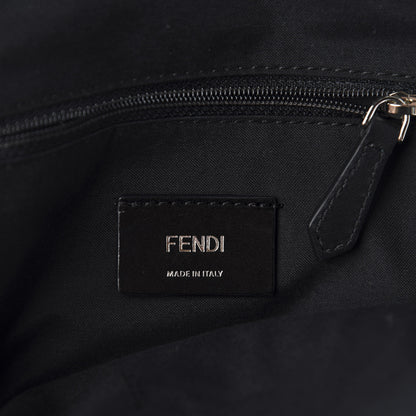 Fendi Glazed Fabric Vitello Liberty FF 1974 Diagonal Sling Bag Tobacco Moresco Black 7 of 9