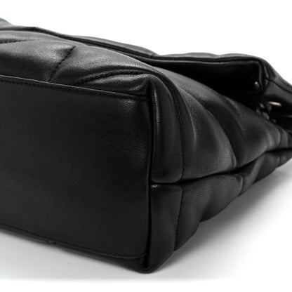 Saint Laurent Lambskin Quilted Small Loulou Puffer Monogram Chain Satchel Black 9 of 9