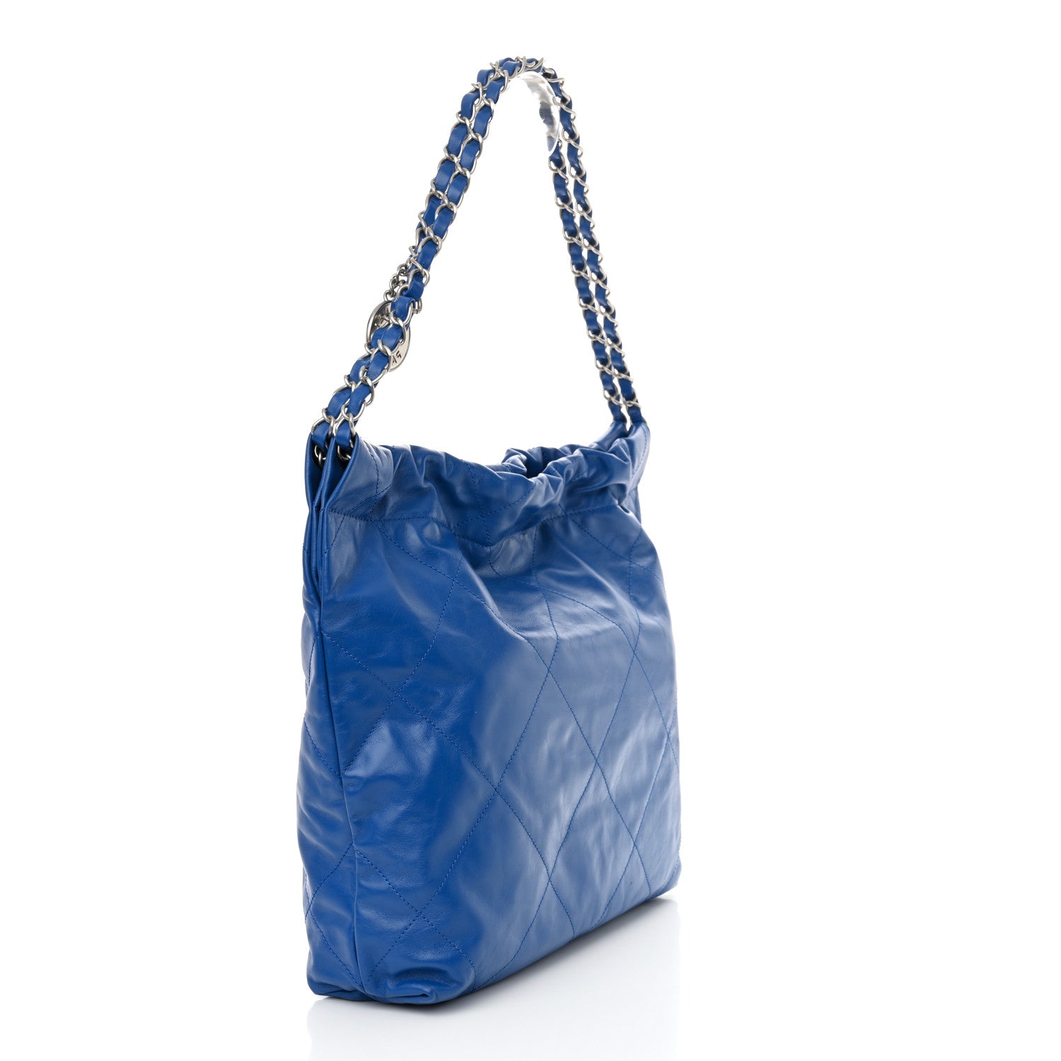 Chanel Shiny Calfskin Quilted Small Chanel 22 Dark Blue 4 of 11