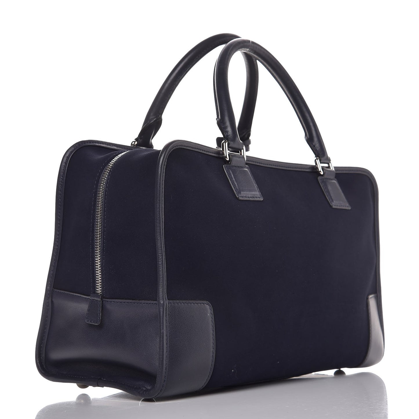 Denim-Effect Suede Calfskin Amazona Midnight Blue