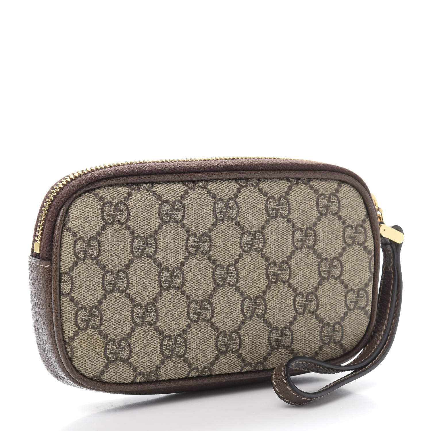 Gucci GG Supreme Monogram Ophidia Phone Case Wristlet Brown 3 of 10