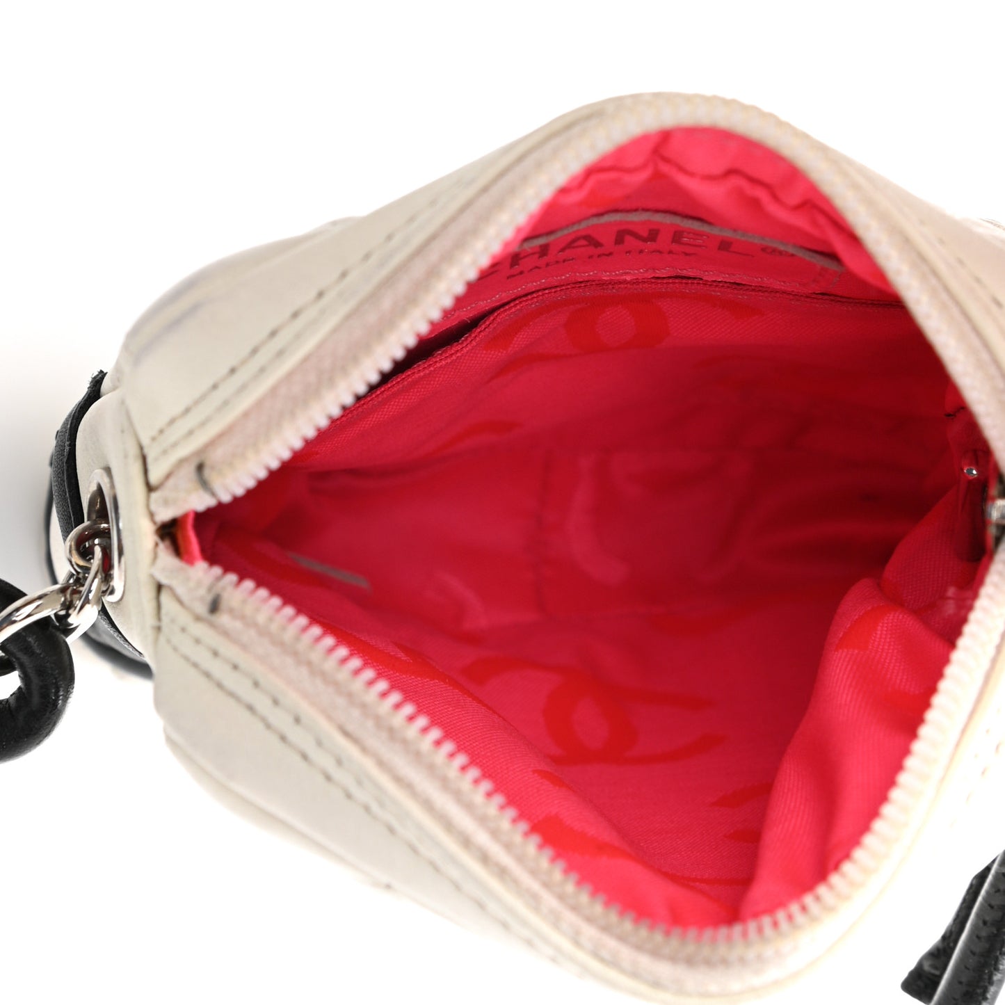 Calfskin Quilted Cambon Small Messenger White Black