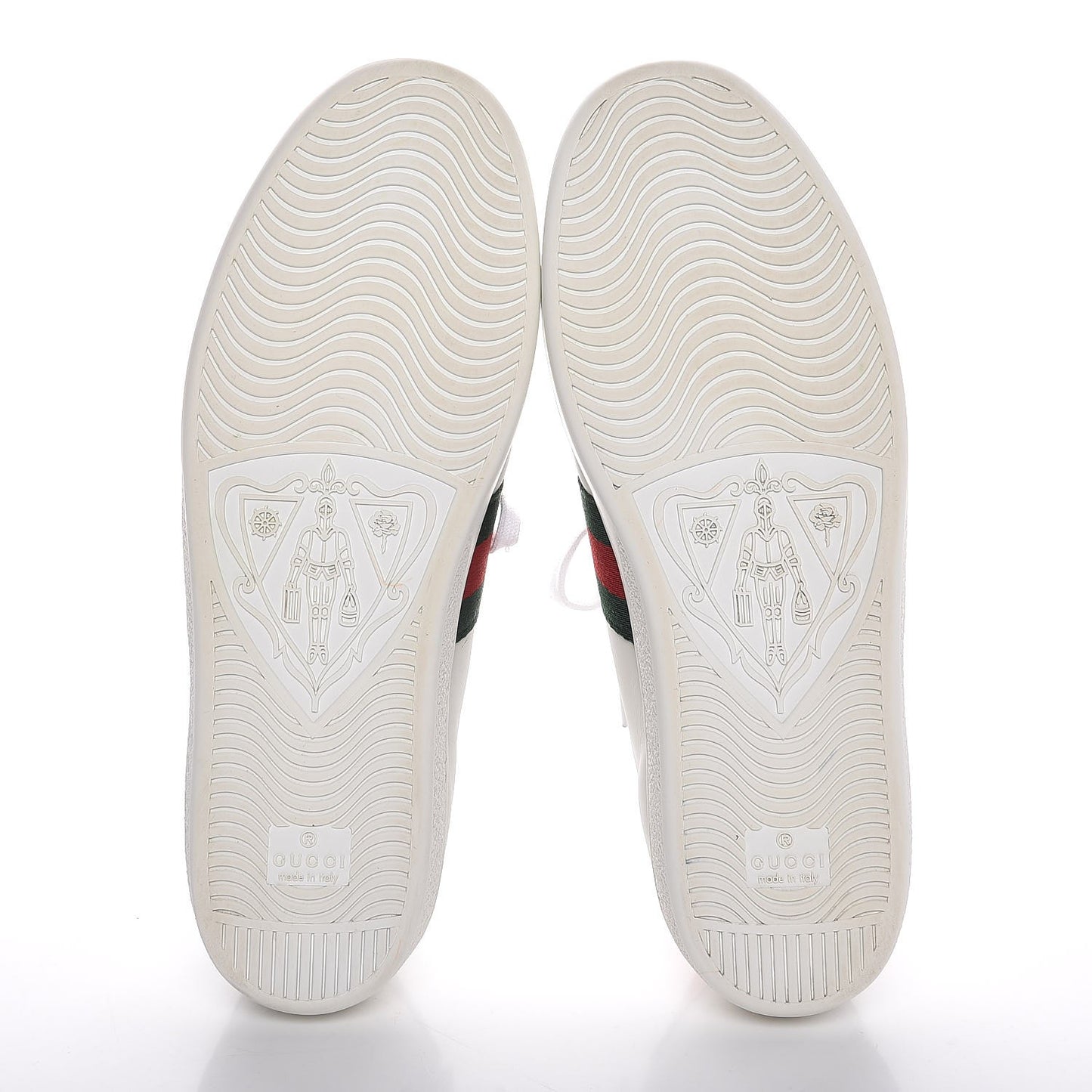 Calfskin Web Studded Arrow Ace Sneakers 39 White