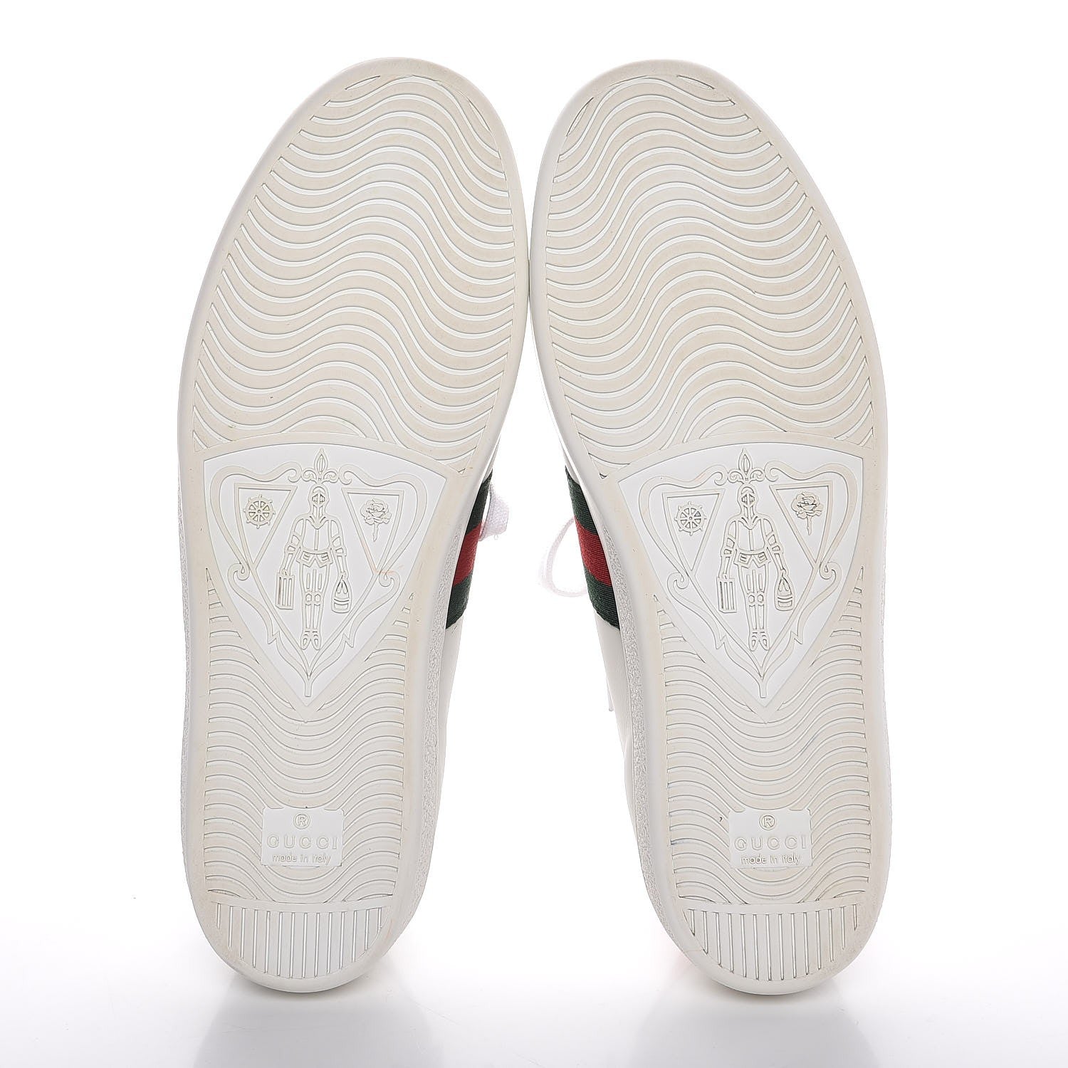 Gucci Calfskin Web Studded Arrow Ace Sneakers 39 White 7 of 13