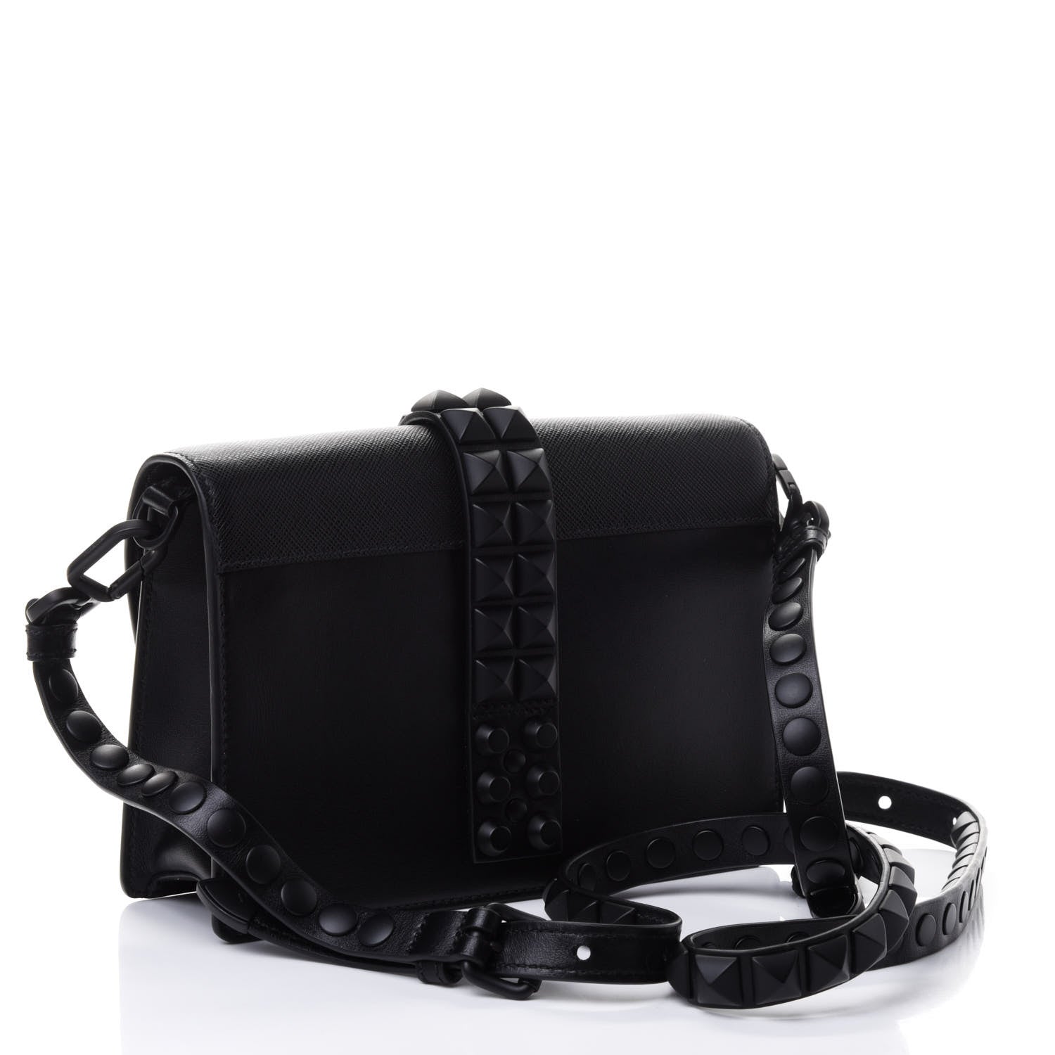 Prada Saffiano City Calfskin Studded Small Elektra Shoulder Bag Black 2 of 4