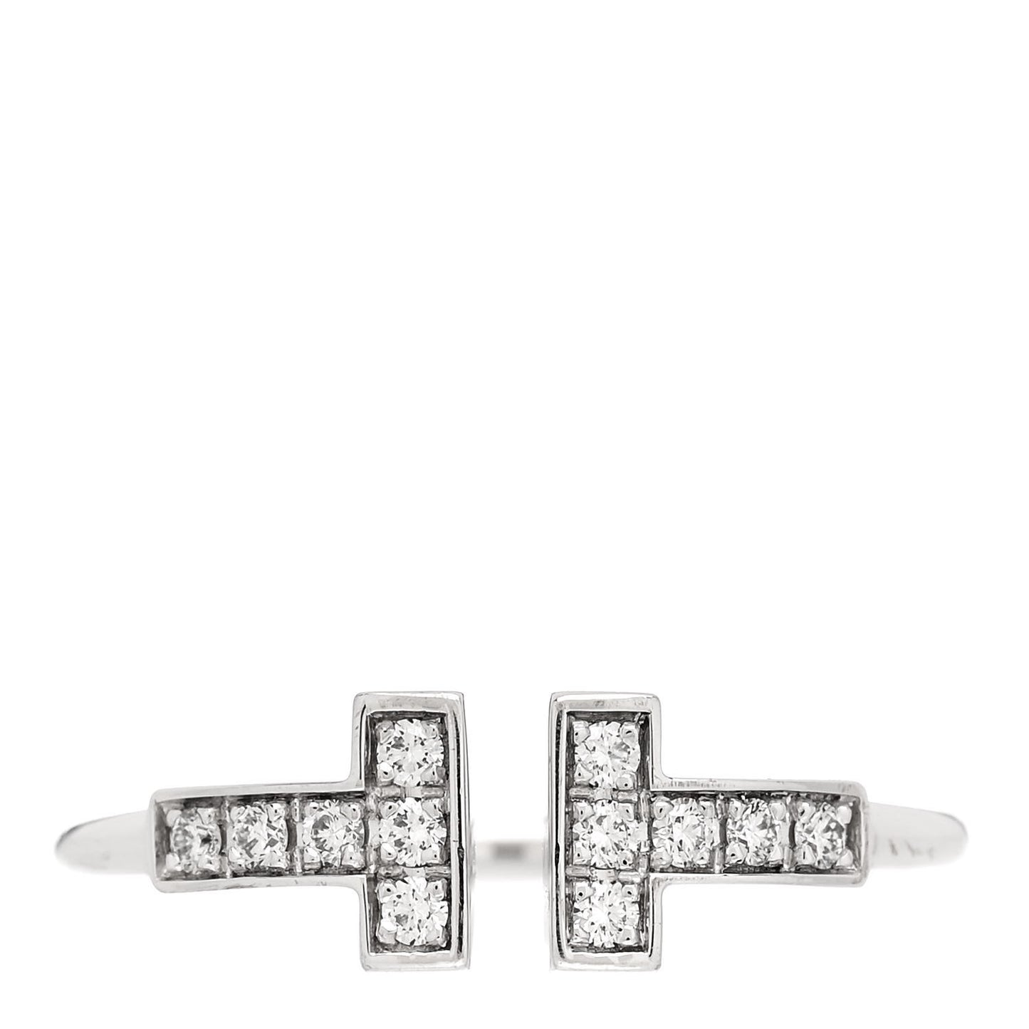 18K White Gold Diamond T Wire Ring 50 5.5