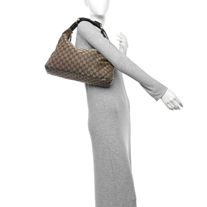Gucci Monogram Medium Horsebit Chain Hobo Dark Brown 2 of 14