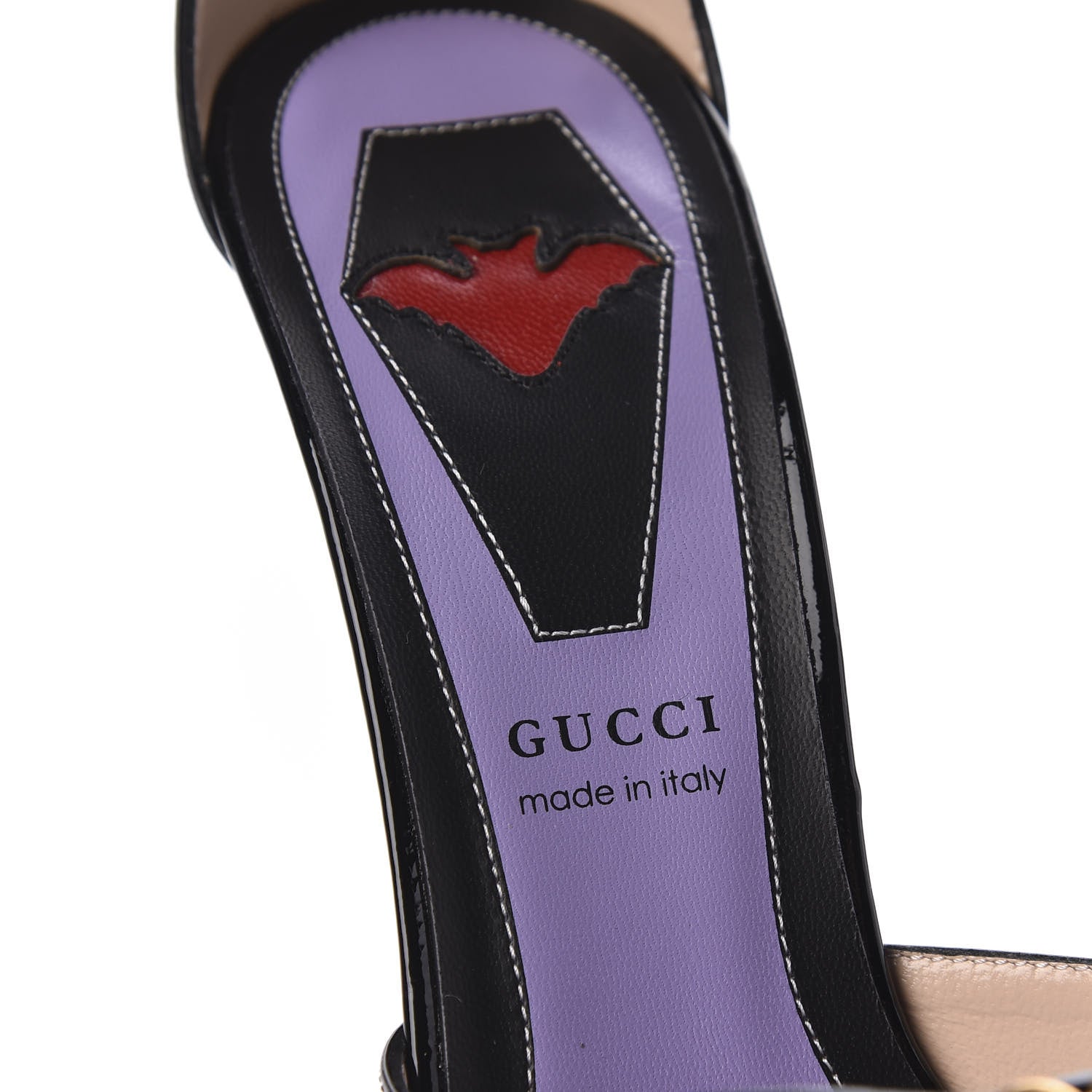 Gucci Patent Crystal GG Bow Sadie Spike Ankle Strap d'Orsay Platform High Heel Pumps 37 Black 6 of 9