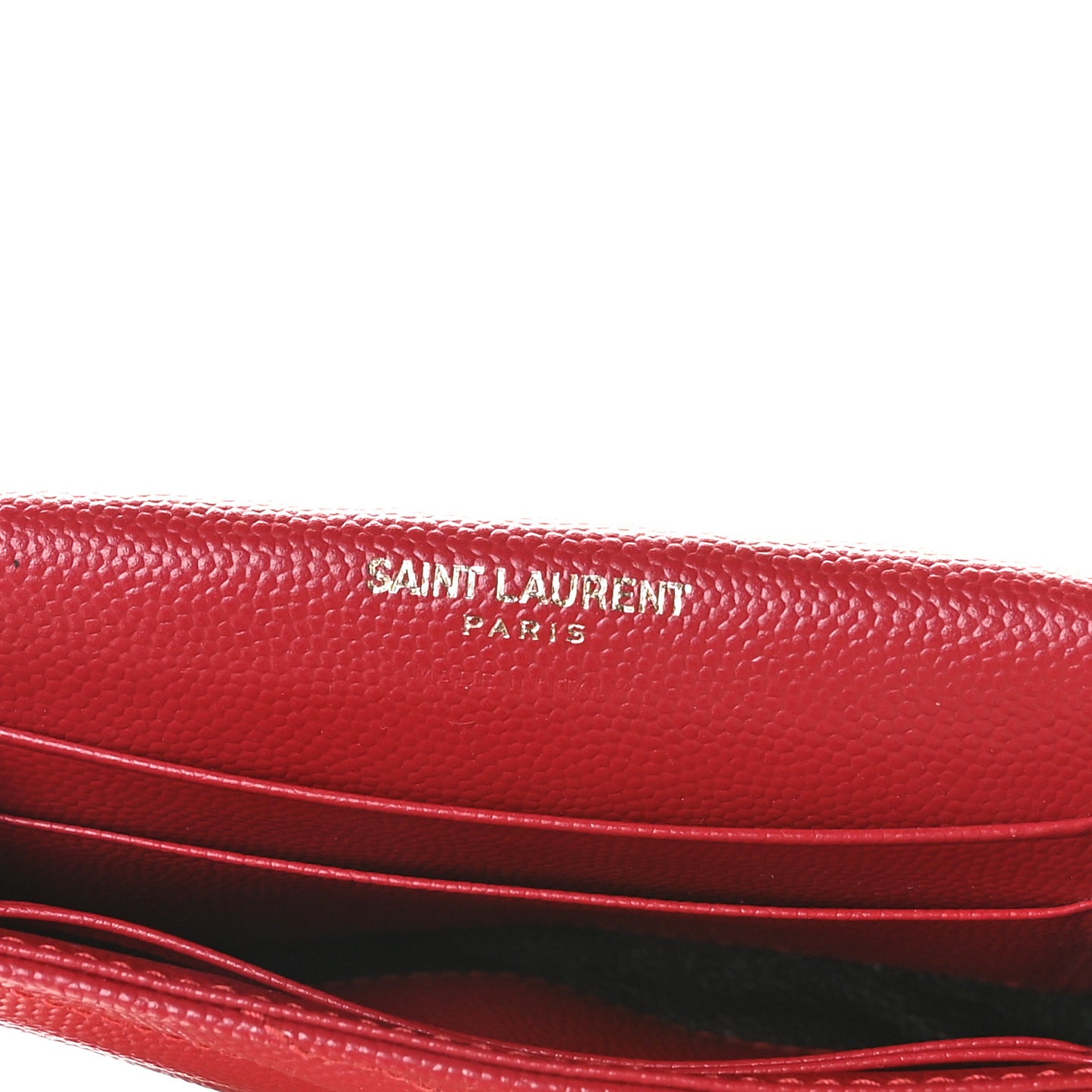 Grain De Poudre Matelasse Chevron Small Monogram Envelope Wallet Rouge Eros