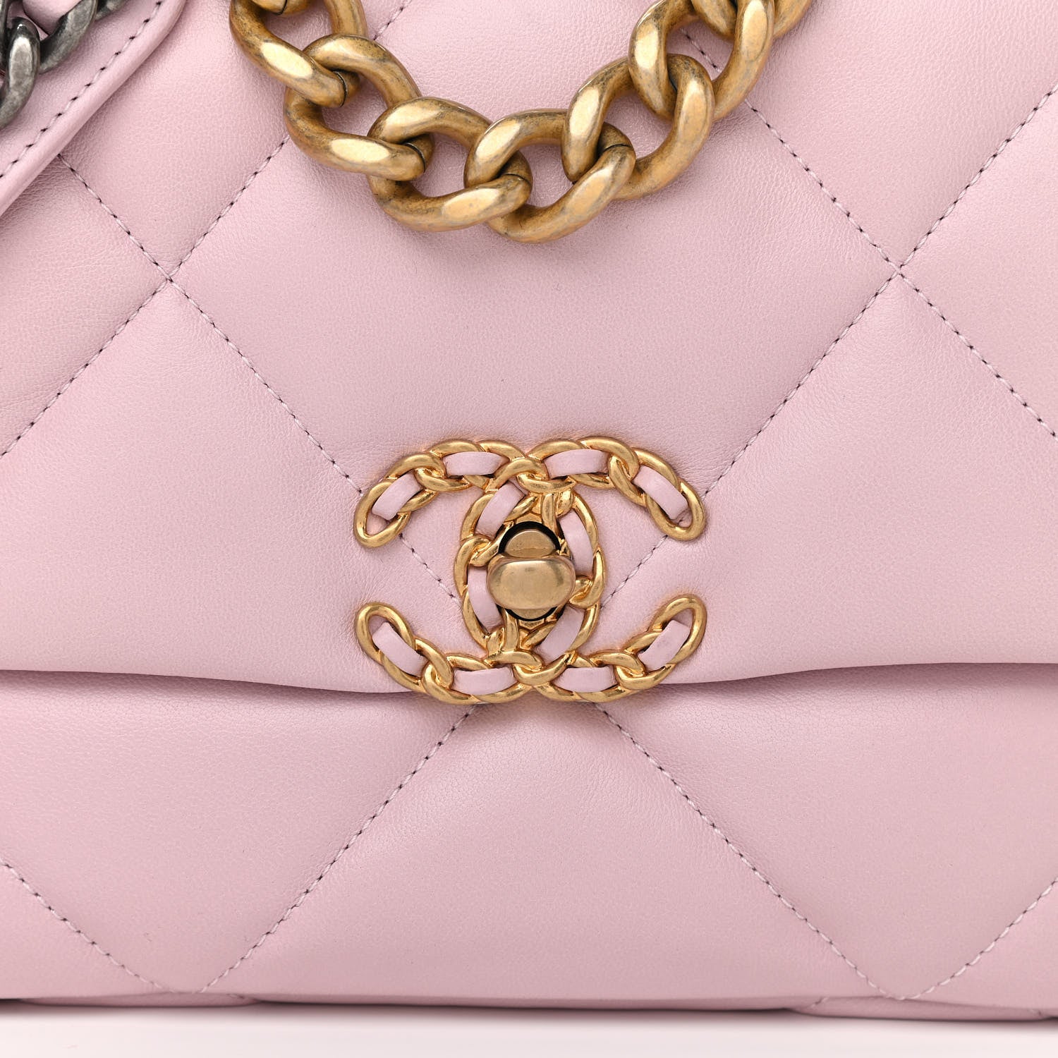 Chanel Lambskin Quilted Medium Chanel 19 Flap Light Pink 8 of 11