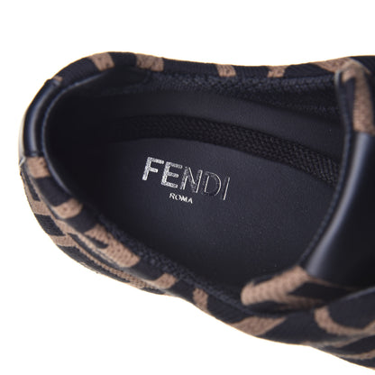 Fendi Tech Fabric FF Mens Lace Up Low Top Sneakers 7 Tobacco Black 7 of 9