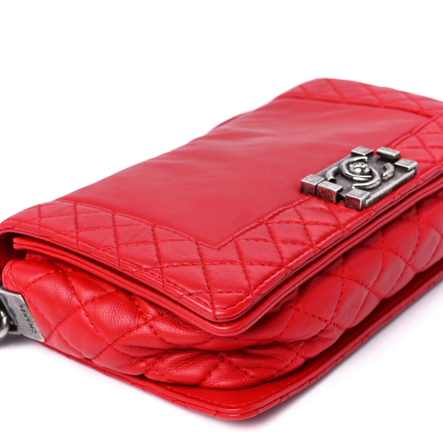 Calfskin Medium Boy Reverso Flap Red